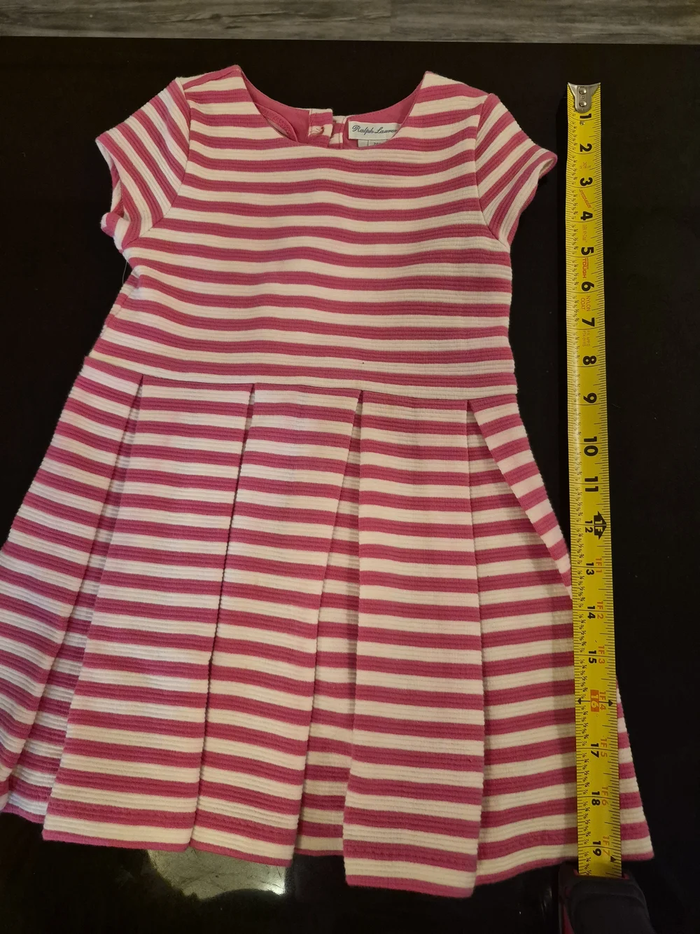 Brand New Ralph Lauren Pink & White Striped Girls' Dress Set - Kids